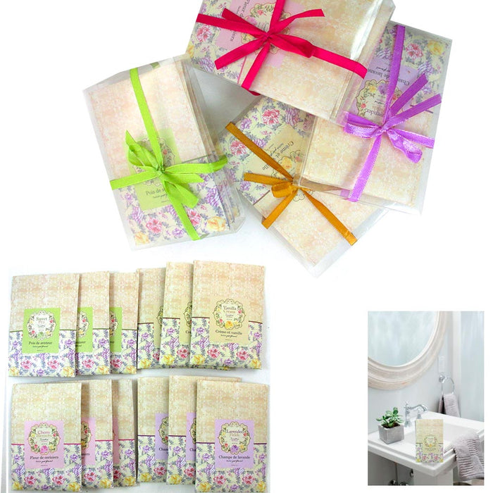 12 Scented Fragrance Sachet Bags Home Wardrobe Drawer Car Perfume Envelope Pouch