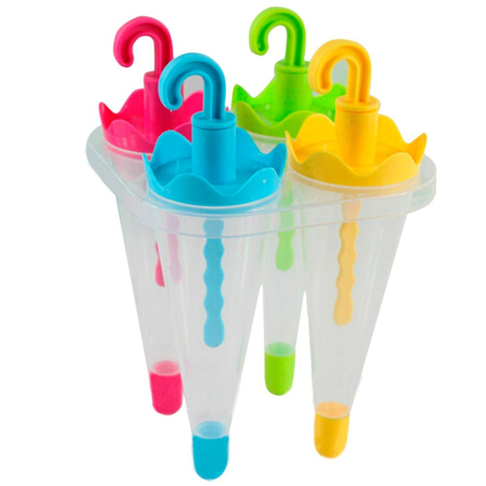 4 Umbrella Ice Pop Maker Mold Popsicle Dessert Ice Cream Frozen Pops Cake Treats