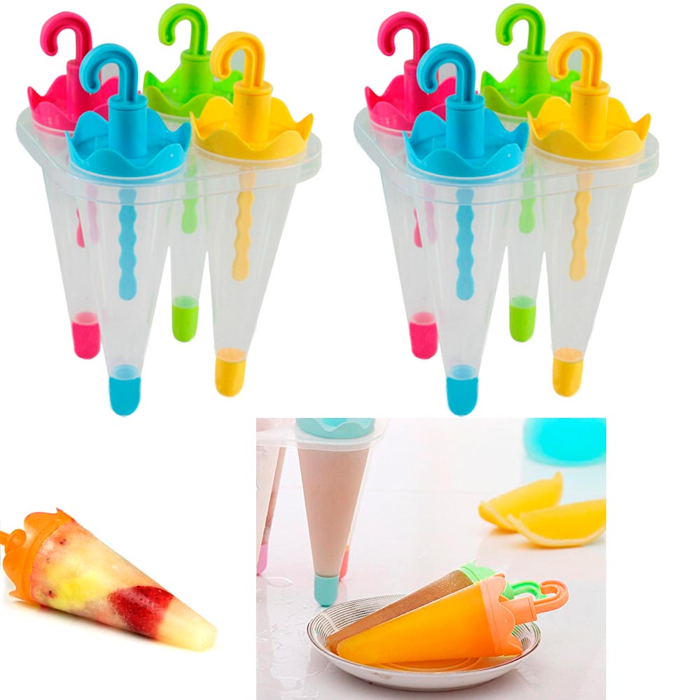 8 Freezer Ice Pop Maker Mold Popsicle Dessert Ice Cream Frozen