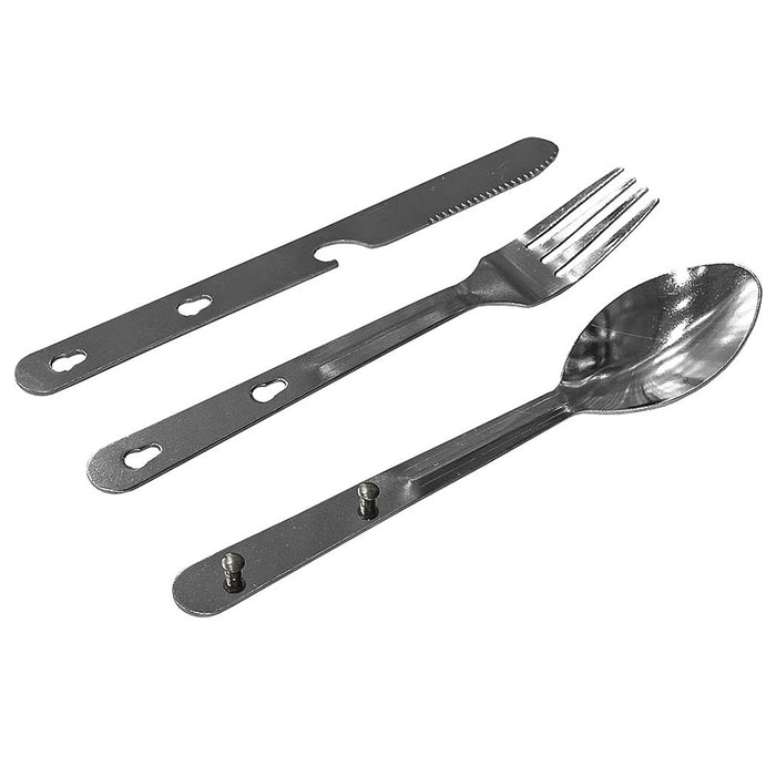 1 Set 4 in 1 Camping Hiking Stainless Steel Eating Utensil Fork Knife Can Opener