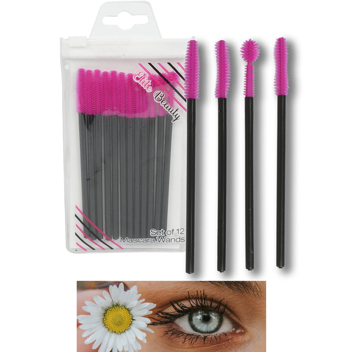 12 Silicone Mascara Wands Disposable Makeup Brushes Extension Lashes Applicator