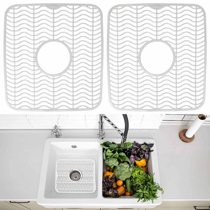 2X Kitchen Sink Mat Non-Slip Rubber Drain Pad Protector Food Drainer Drying  Mat
