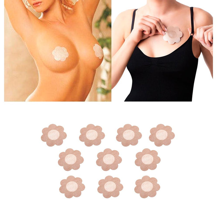 10 X Breast Nipple Cover Petal Self Adhesive Bra Pasties Flower