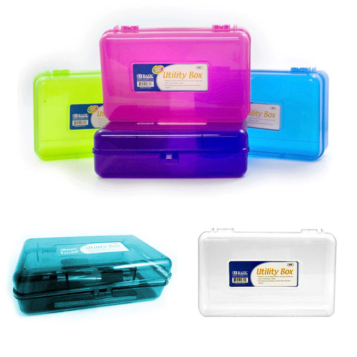 Plastic Pencil Box Case Kids School Office Supplies Pen Art Craft Organizer