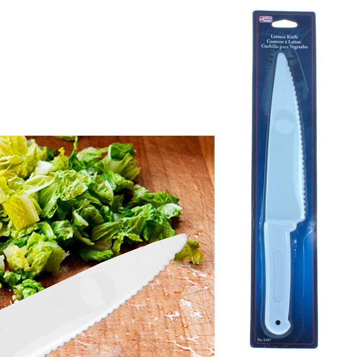 1pc Lettuce Knife Plastic Serrated Cut Bread Salad Cake Blade Utensil Chopper 7"