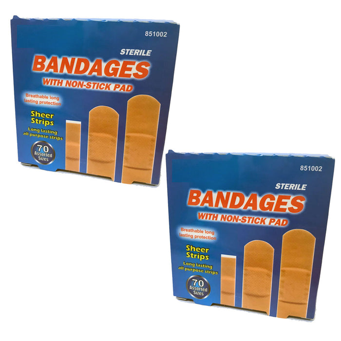 140 Ct Assorted Sizes Adhesive Bandages Non-Stick Pad Water Resistant —  AllTopBargains