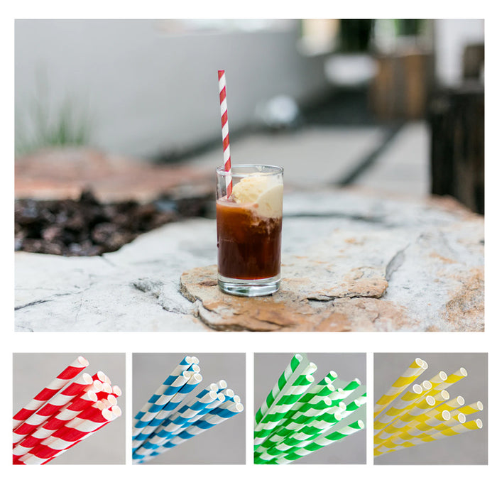 90 Paper Straws Eco Friendly Multi Color Biodegradable Soda Cocktails Shakes