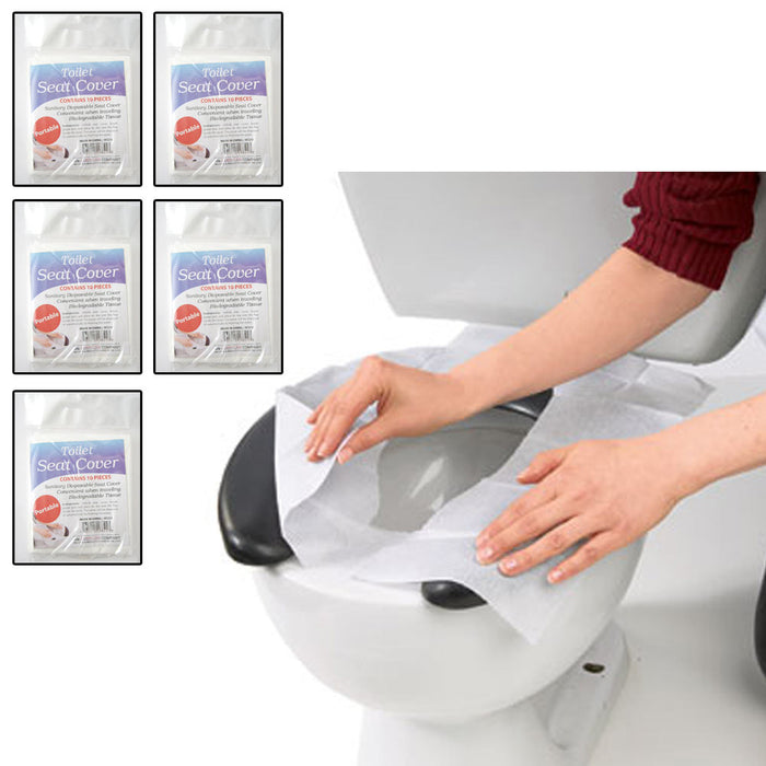 50 Sheets Toilet Seat Cover Disposable Paper Flushable Liner Pad Bathroom Travel