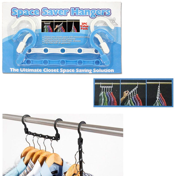 6 Pack Metal Wonder Closet Hanger Organizer Hook Space Saving Clothes Rack New