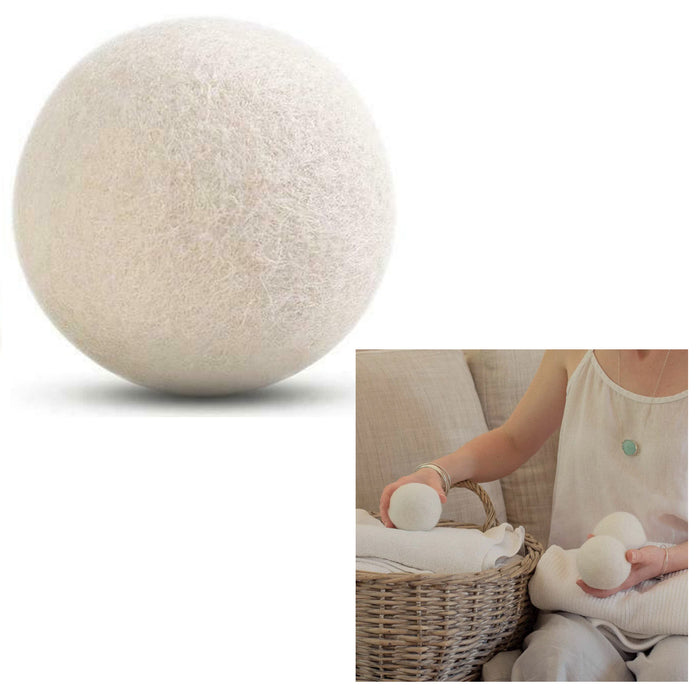 6 Pc Wool Dryer Balls Fabric Softener Laundry Natural Hypoallergenic Reusable