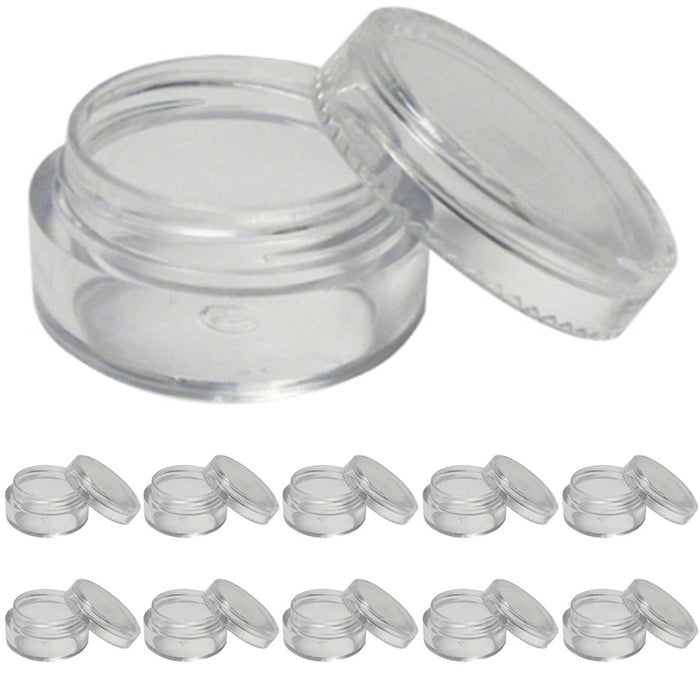 10PC Empty Clear Jars Cosmetic Screw-On Lid Travel Sample Cream Container Makeup