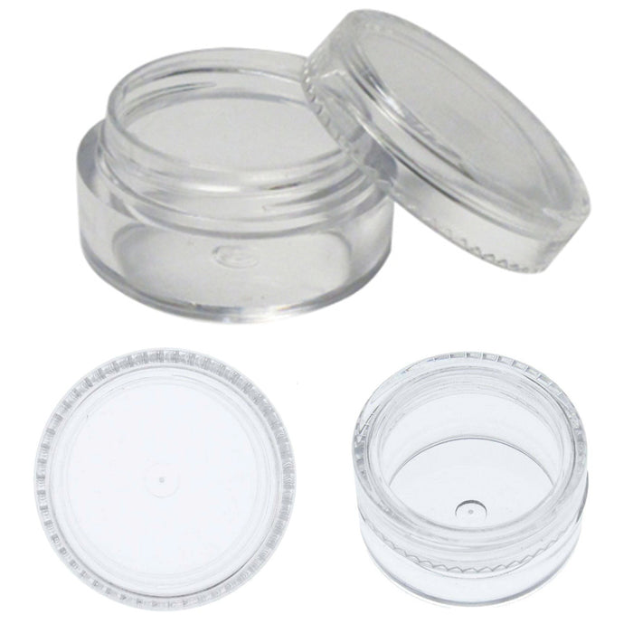 10PC Empty Clear Jars Cosmetic Screw-On Lid Travel Sample Cream Container Makeup