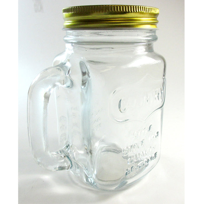 4 Mason Jar With Handle Mug Rustic Bridal Wedding Drinking Clear Glass 16oz  New