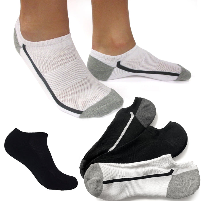 12 Pairs No Show Breathable Ankle Socks Low Cut Non Slip Sports 10-13 Men Woman