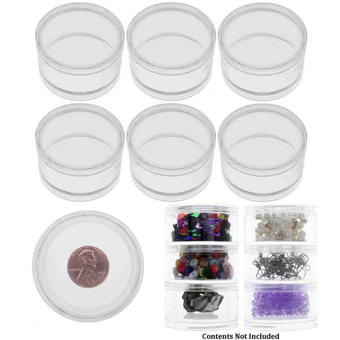 6 Empty Clear Jars 2" Cosmetic Screw-On Lid Travel Sample Cream Container Makeup