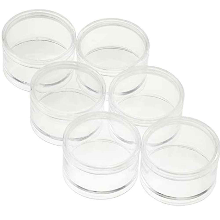 12 Empty Clear Jars 2" Cosmetic Screw-On Lid Travel Sample Cream Container Case