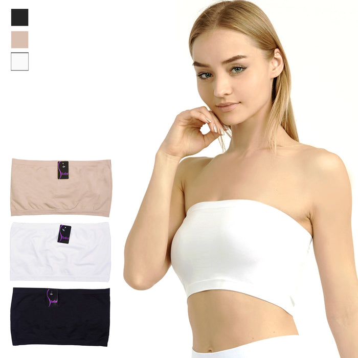 Strapless Crop Top Bra Strapless Breathable Stretch Layer Seamless