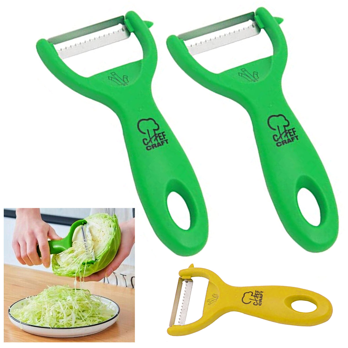 Chef Craft Y-Shaped Julienne Coarse Vegetable Peeler - Stainless