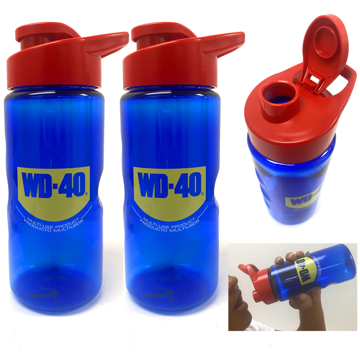 2 Pc Wide Mouth Sports Water Bottle Flip Top Lid BPA Free Gym Outdoors 21 Oz