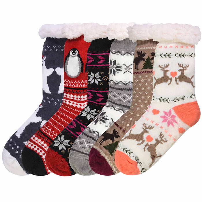 1 Pair Ladies Slipper Socks Thermal Fleece Unisex Cozy Sherpa Plush Wa —  AllTopBargains
