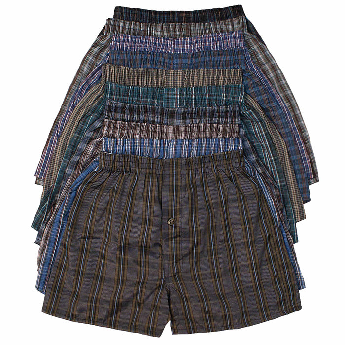 6 Boys Breathable Boxers Plaid Underpants Trunks Cotton Underwear Shorts Size M