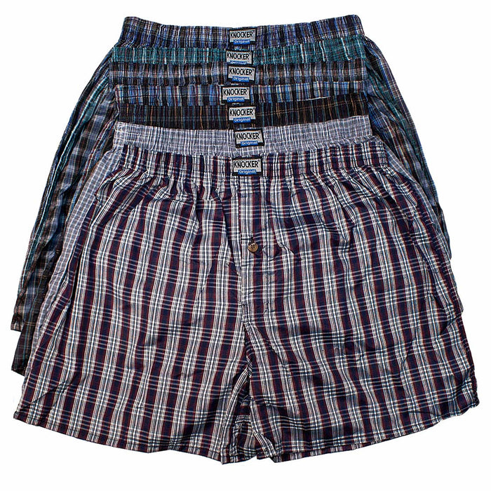 6 Boys Breathable Boxers Plaid Underpants Trunks Cotton Underwear Shorts Size M