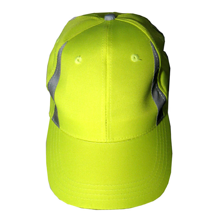 Reflective Safety Hat Neon High Visibility Baseball Cap Outdoors Sports Run Gear